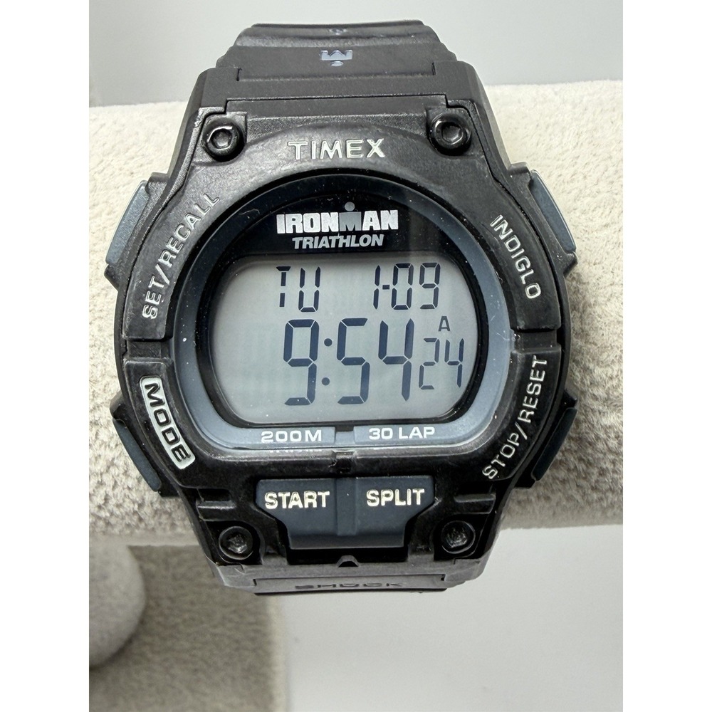 Timex Shock 854 Mens Watch New Battery 42MM 8" Ironman Triathlon